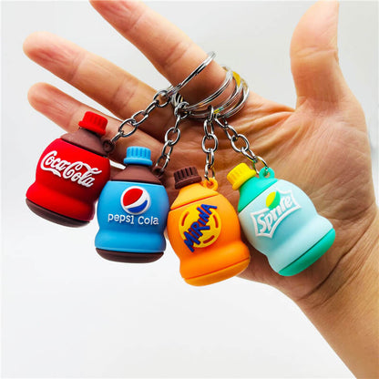 4 Pcs Drinks Keychains