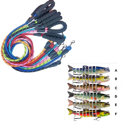 Dog Leash and Fishing Bait Set