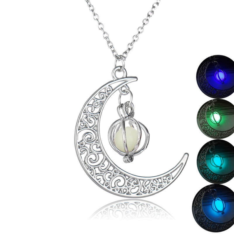 Luminous Moon Pumpkin Pendant Necklace