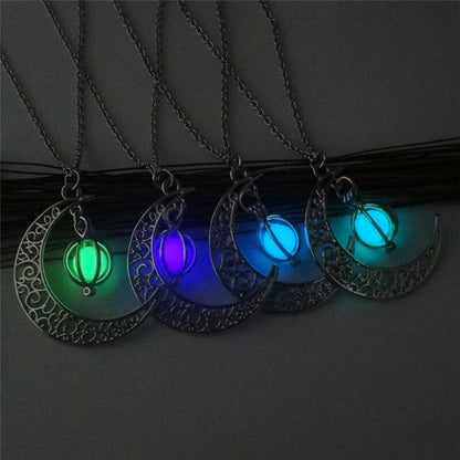 Luminous Moon Pumpkin Pendant Necklace