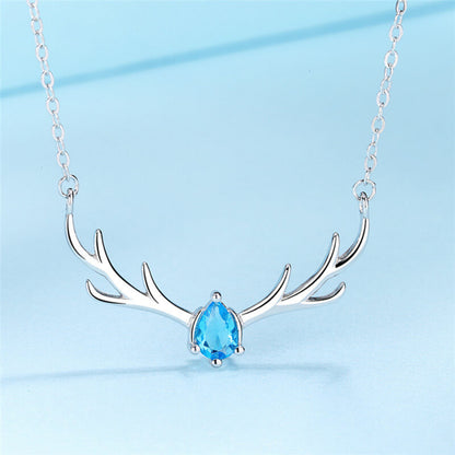 Christmas Elk Silver Necklace