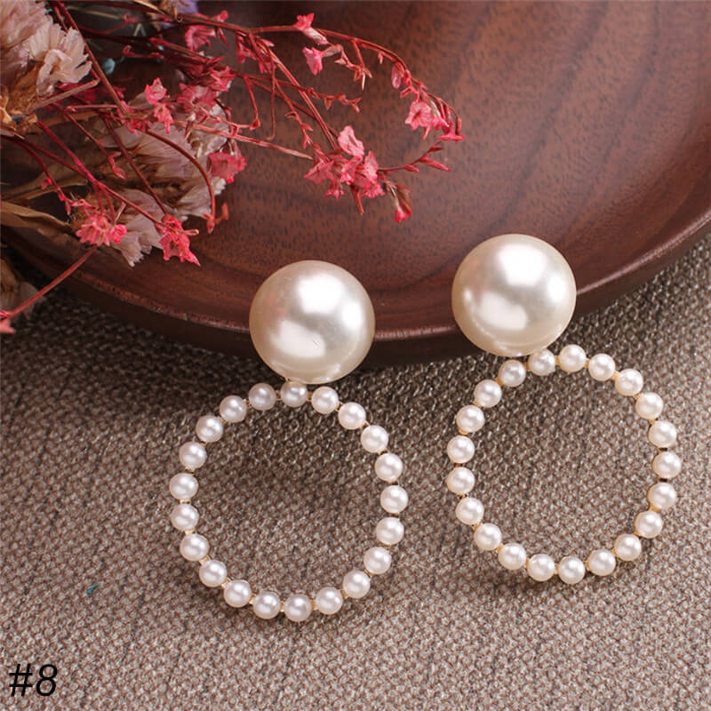 C Hoop Pearl Earrings