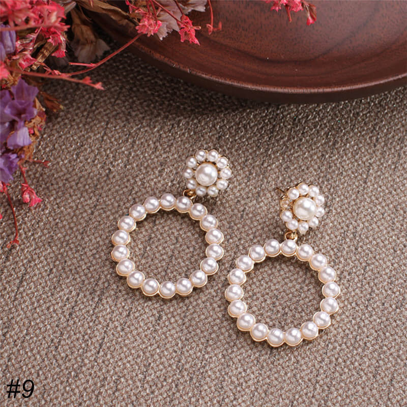 C Hoop Pearl Earrings