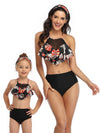 Mommy And Me Matching Bikinis-cami top & high waist mommy and me matching bikinis-pattern5-front