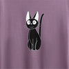 Cotton t shirt-cat print cotton t shirt-purple-front3