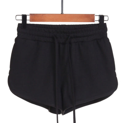 Running Shorts-cotton sporty shorts-black