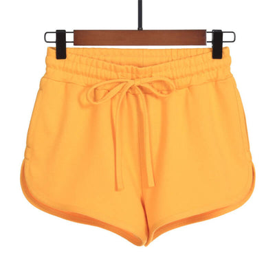 Running Shorts-cotton sporty shorts-yellow