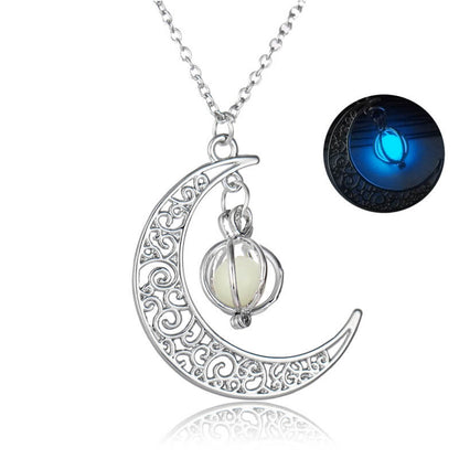 Luminous Moon Pumpkin Pendant Necklace