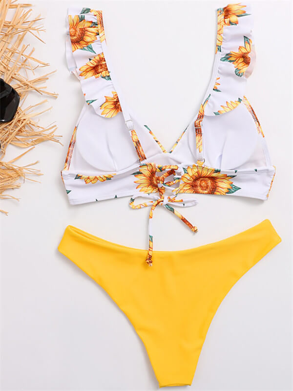 Floral Ruffle Strap Bikini GOOD GOODWILL