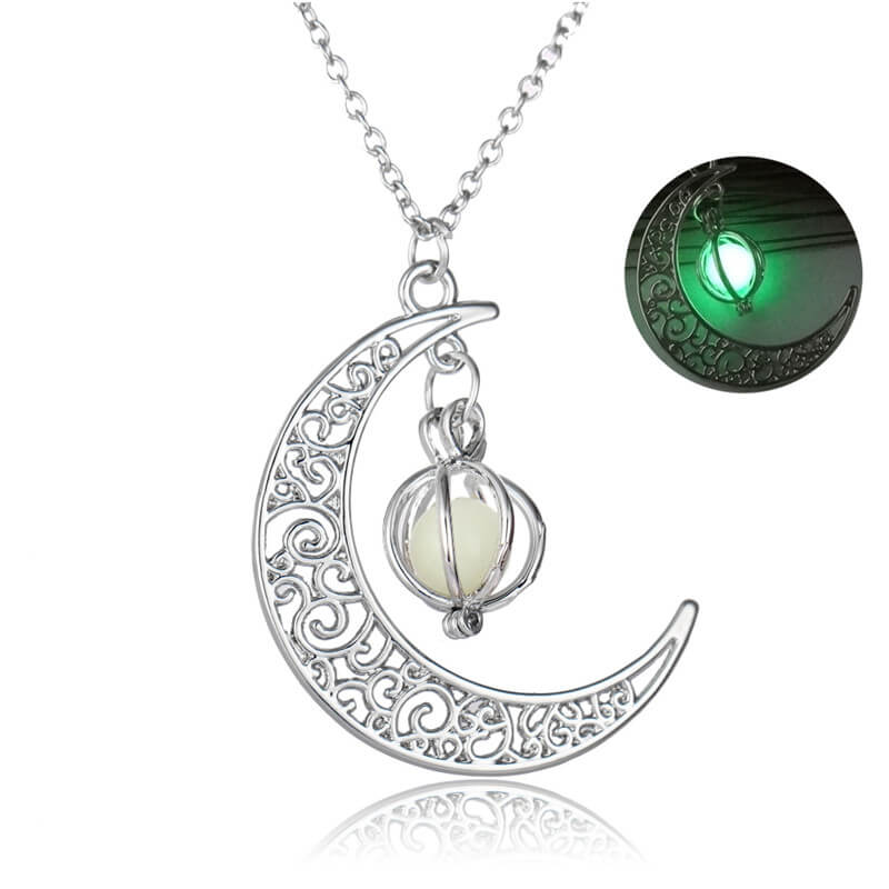 Luminous Moon Pumpkin Pendant Necklace