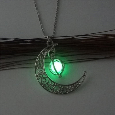 Luminous Moon Pumpkin Pendant Necklace