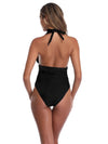 One piece swimsuit-halterneck one piece swimsuit-black-back