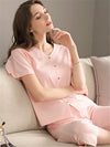 Pajamas-leisure plain oversized pajamas-baby pink-sit