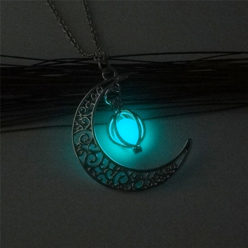 Luminous Moon Pumpkin Pendant Necklace