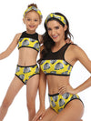 Mommy And Me Matching Bikinis-mesh vest mom and me bikinis-yellow-front1
