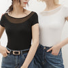 Cotton t shirt-model mesh t shirt-black&whtie-front