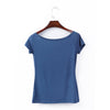 Cotton t shirt-model slim t shirt-royal blue-front1