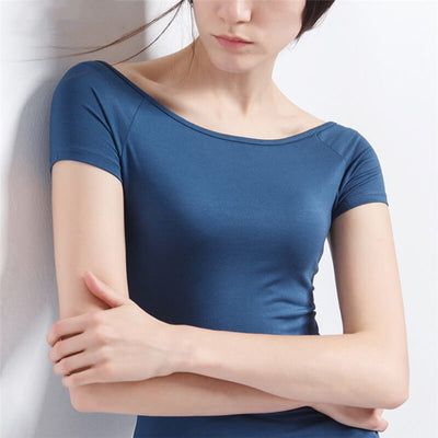 Cotton t shirt-model slim t shirt-royal blue-front