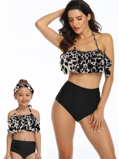 MommyAndMeMatchingBikini-FloralPrintCamisoleHighWaistBikini-Leopard-Front1