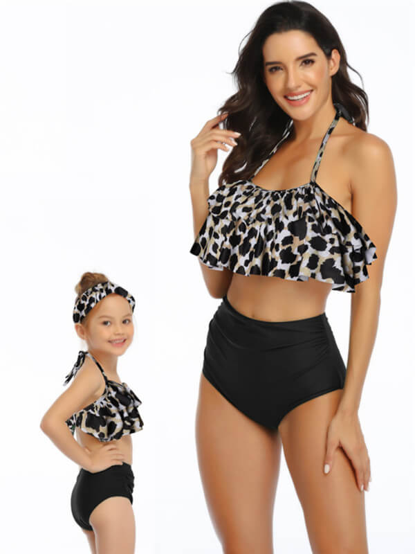 MommyAndMeMatchingBikini-FloralPrintCamisoleHighWaistBikini-Leopard-Front2