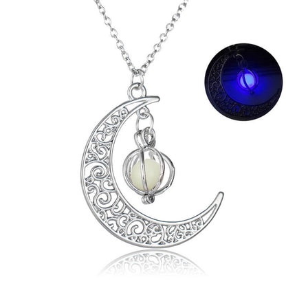 Luminous Moon Pumpkin Pendant Necklace