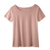 Cotton t shirt-round neck cotton t shirt-pink-front