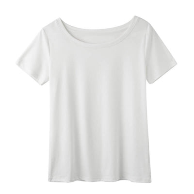 Cotton t shirt-round neck cotton t shirt-white-front1