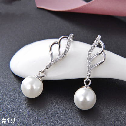 S925 Silver Pearl Drop Earrings