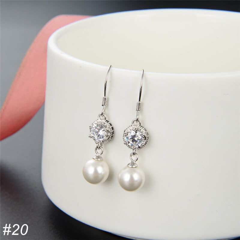 S925 Silver Pearl Drop Earrings