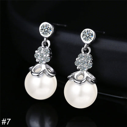 S925 Silver Pearl Drop Earrings