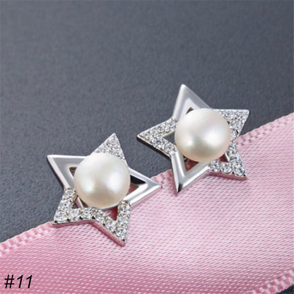 S925 Silver Pearl Stud Earrings