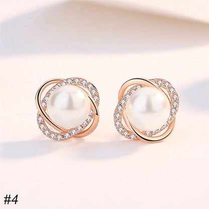 S925 Silver Pearl Stud Earrings