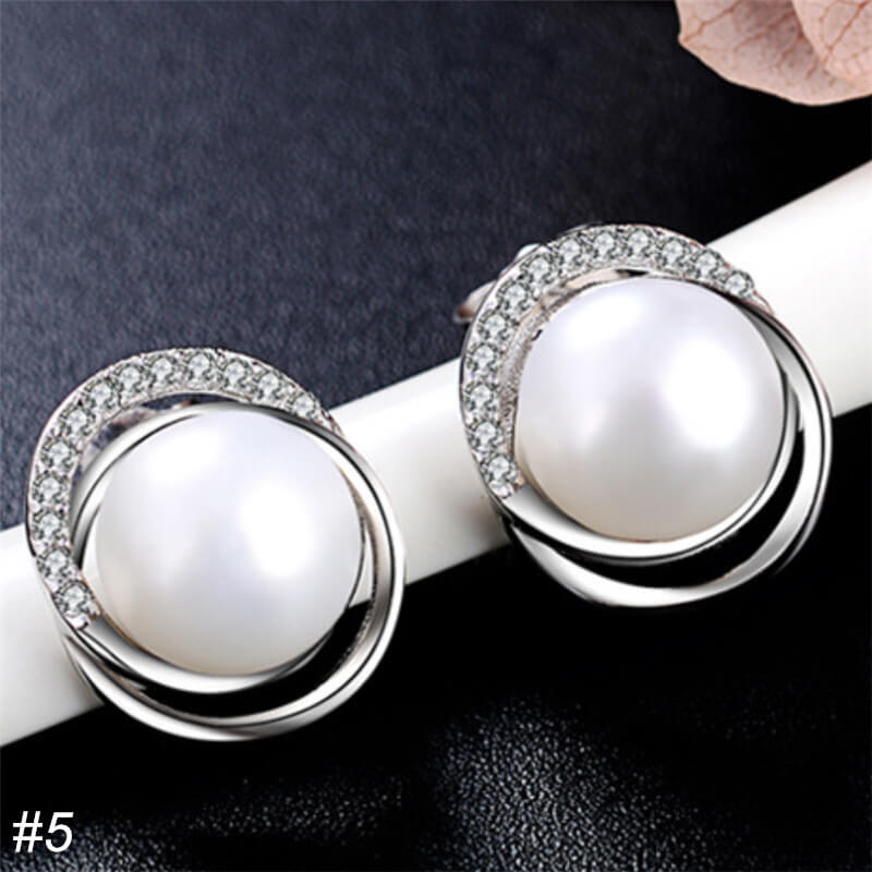 S925 Silver Pearl Stud Earrings