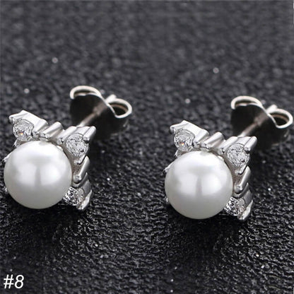 S925 Silver Pearl Stud Earrings