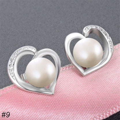 S925 Silver Pearl Stud Earrings