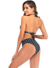 Bikini-Sexy Halterneck High Waist Bikini-Black-back