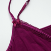 Sleepwear-Sexy lace hem nightgown-purplish red-detail