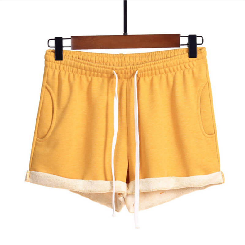 Running Shorts-Sporty running shorts with pocket-yellow