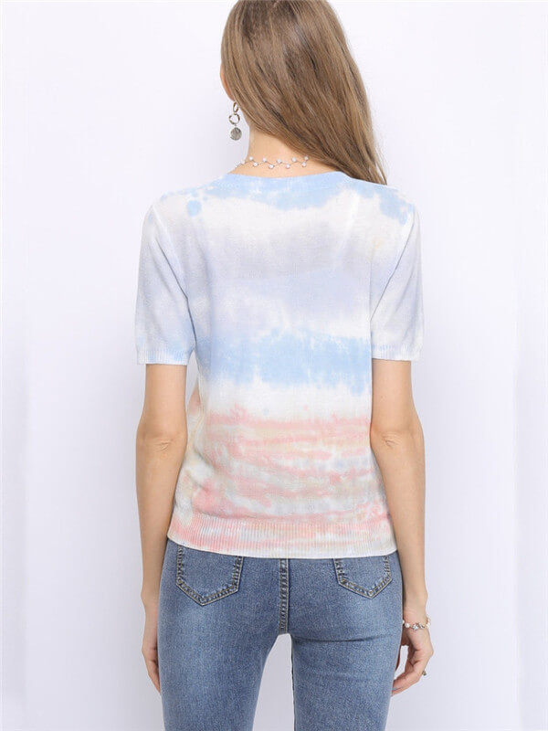 Tie-Dye knit blouse-back