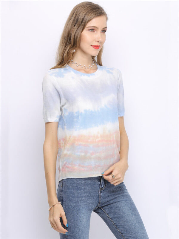 Tie-Dye knit blouse-side