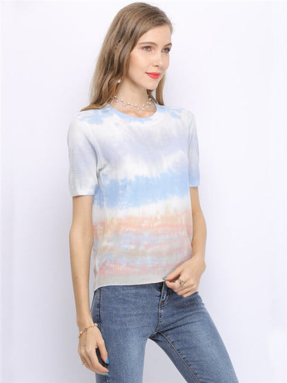 Tie-Dye knit blouse-side