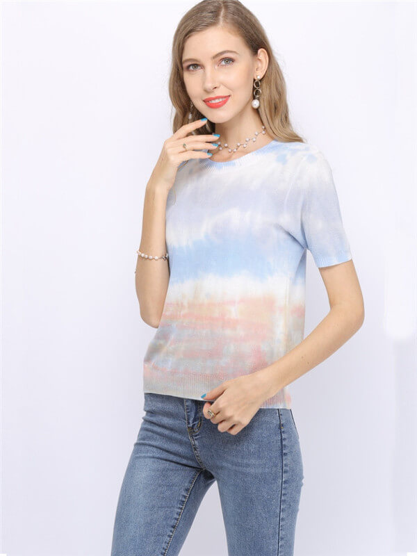 Tie-Dye knit blouse-side1