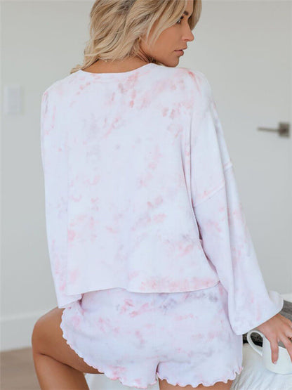 Loungewear-tie dye loungewear-pink-back