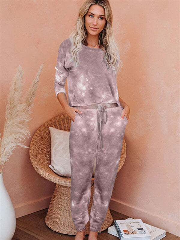 Tie-Dye style loungewear-Gray-Front