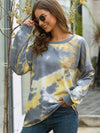 Tie-Dye long sleeve blouse-10030yellow-front1