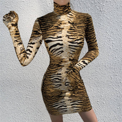 Leopard Tiger Striped Short Dress
