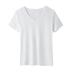 Cotton t shirt-v neck cotton t shirt-white-front
