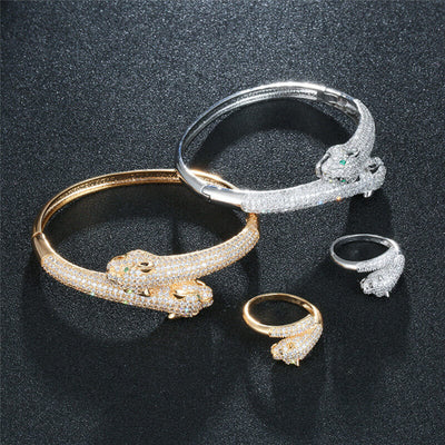 Leopard Head Ring & Bracelet