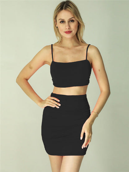 Cami & Ruched Bodycon Dress 2 Pieces Set