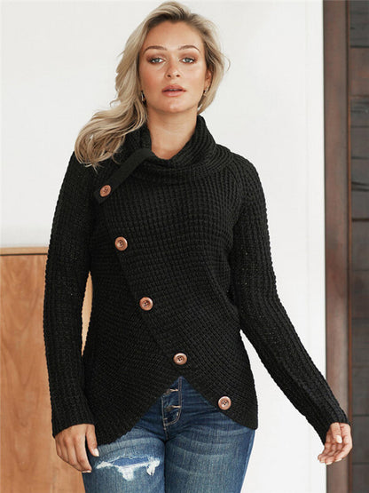 Asymmetrical Button Up Pullover